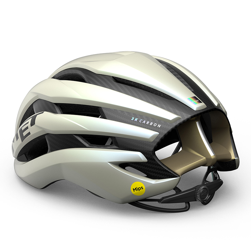 【超格安】ロードバイクヘルメット　MET TRENTA　3K CARBON MIPS Gray Iridescent / Matt　Mサイズ Mサイズ